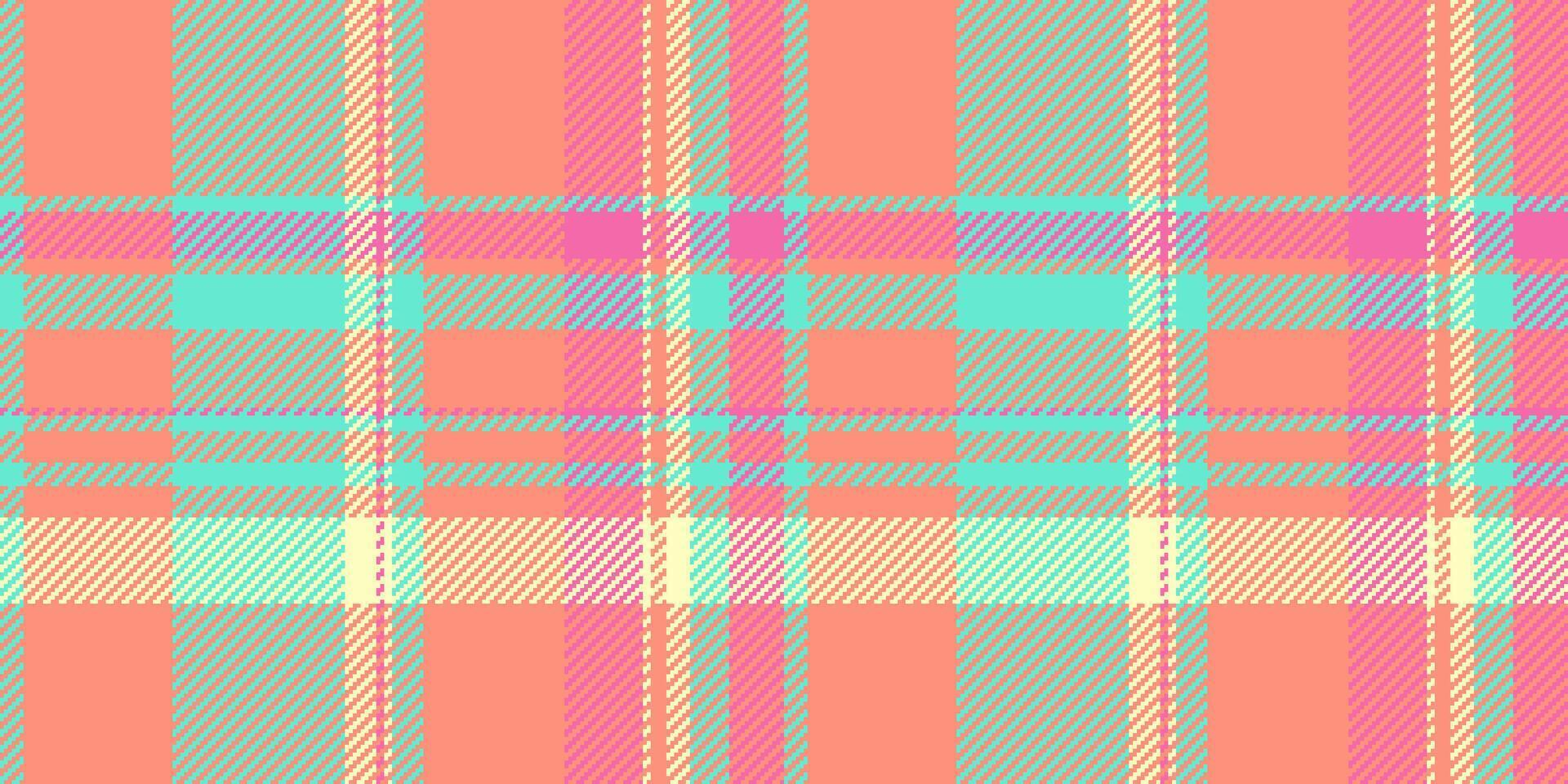 Fluffy fabric pattern , expensive plaid tartan textile. Smooth background seamless texture check in red and teal colors. vector