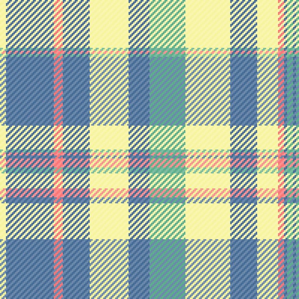 Textile check pattern of seamless plaid background with a tartan fabric texture. vector