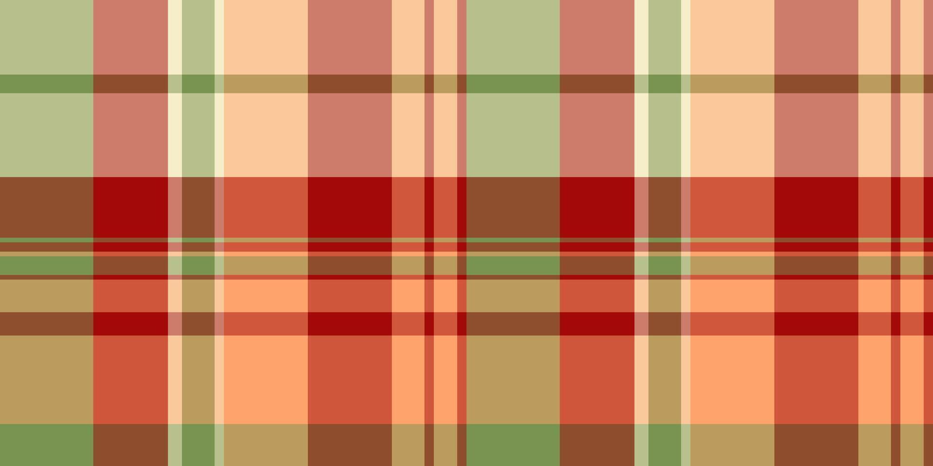 Robe textile tartan seamless, net plaid texture . New check fabric background pattern in red and orange colors. vector