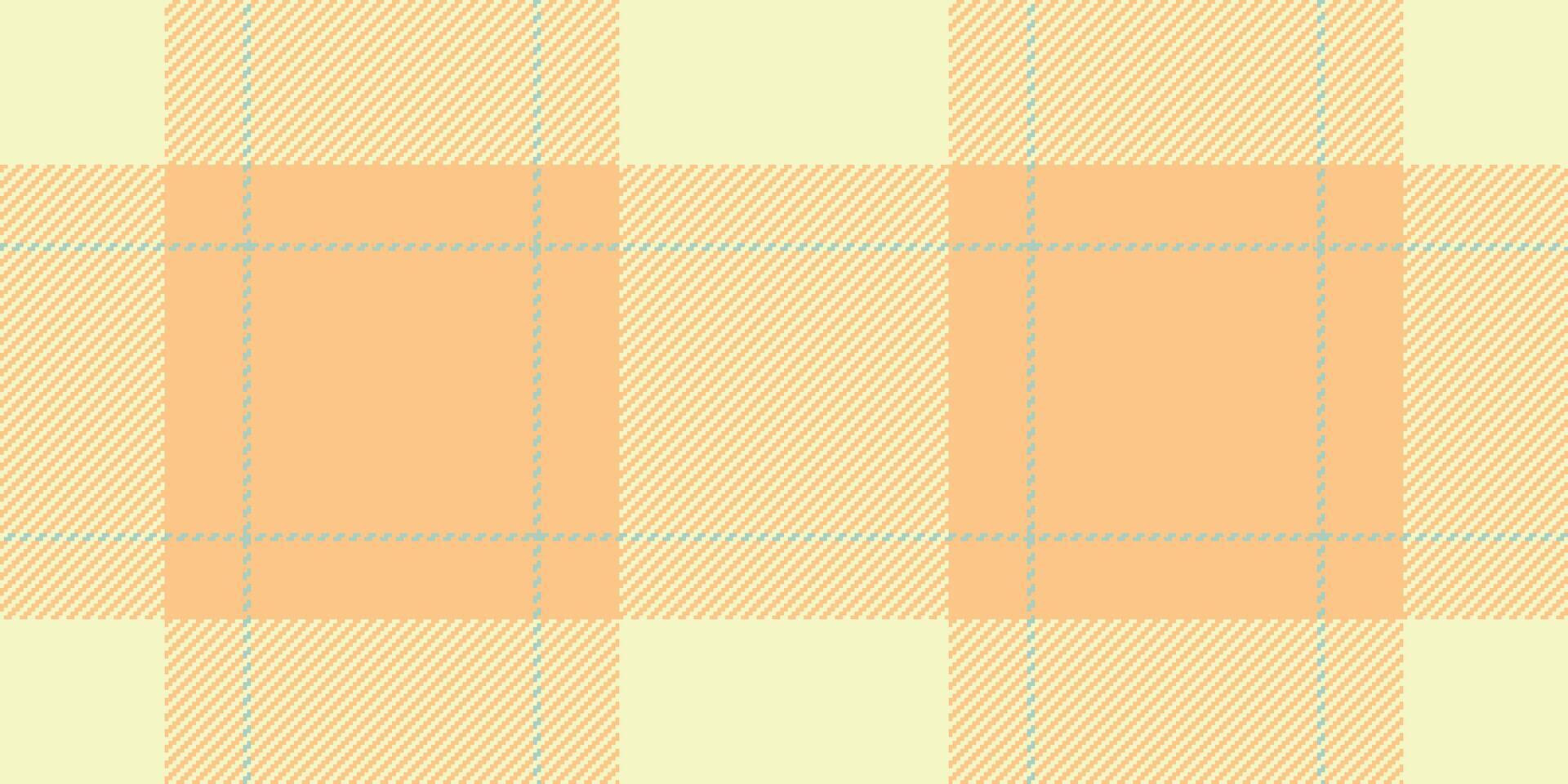 Mature seamless plaid background, setting fabric check tartan. Folded textile texture pattern in light and orange colors. vector