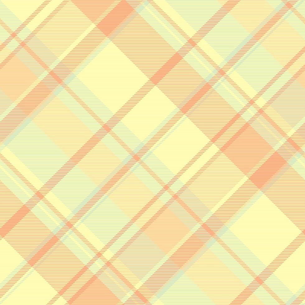 Bandana plaid seamless, new fabric pattern check. Daisy tartan texture background textile in light and yellow colors. vector