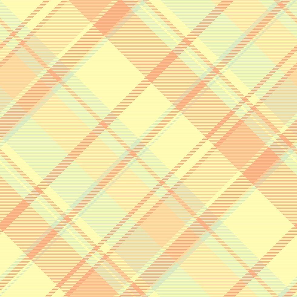 Bandana plaid seamless, new fabric pattern check. Daisy tartan texture background textile in light and yellow colors. vector