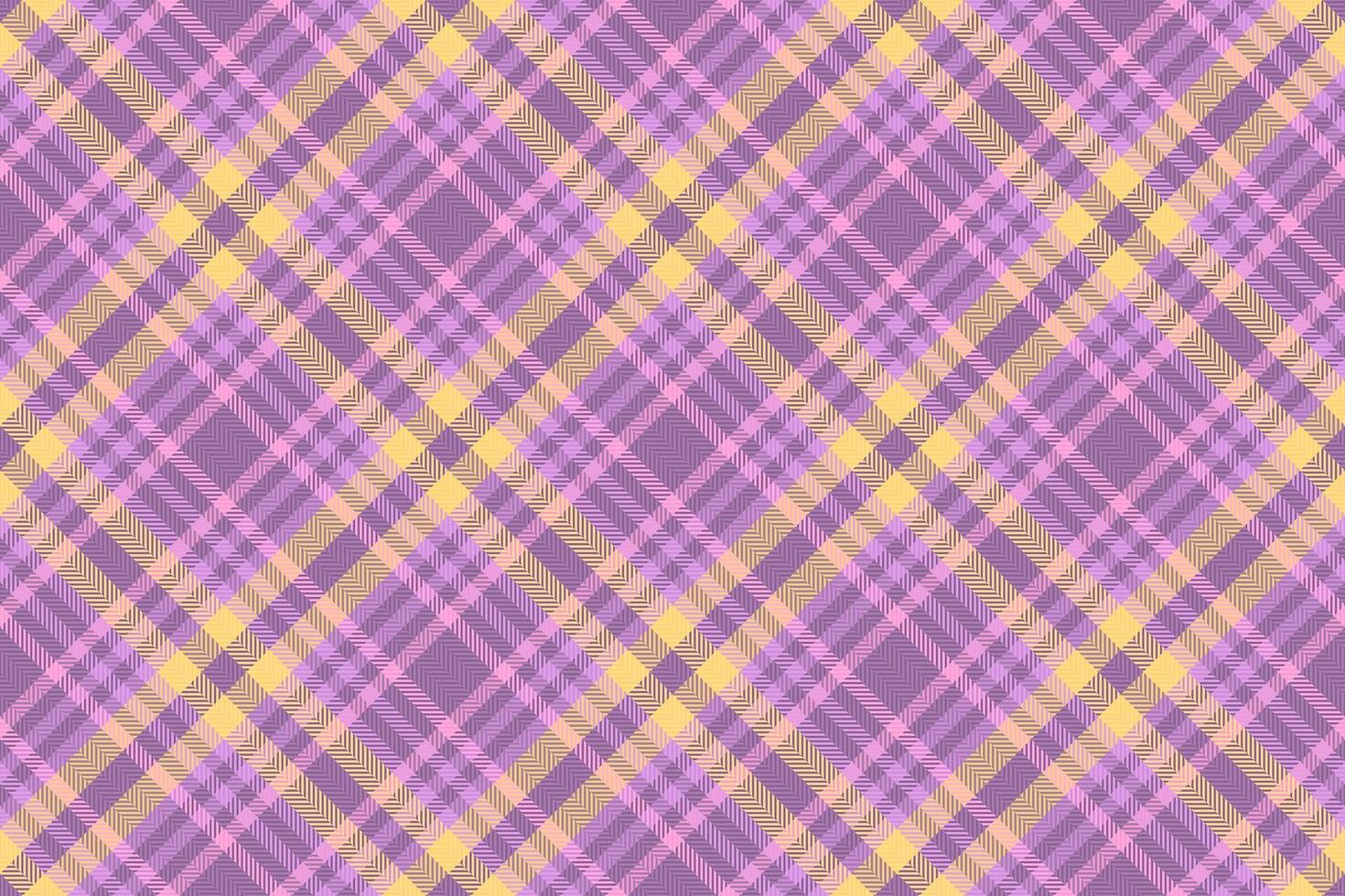 Anniversary fabric pattern, layered check textile texture. Bandana background seamless tartan plaid in purple and pastel colors. vector