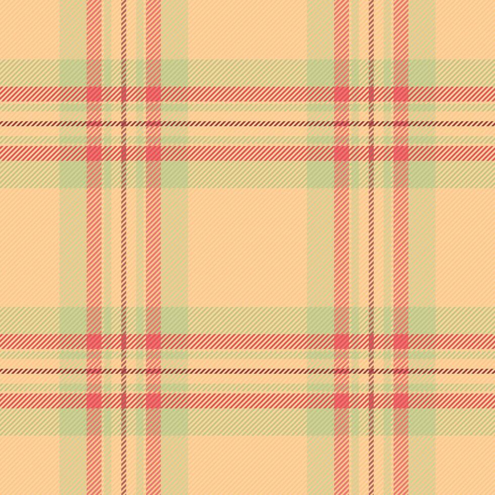 Geometrical texture seamless , relief fabric pattern plaid. Top check background textile tartan in orange and red colors. vector