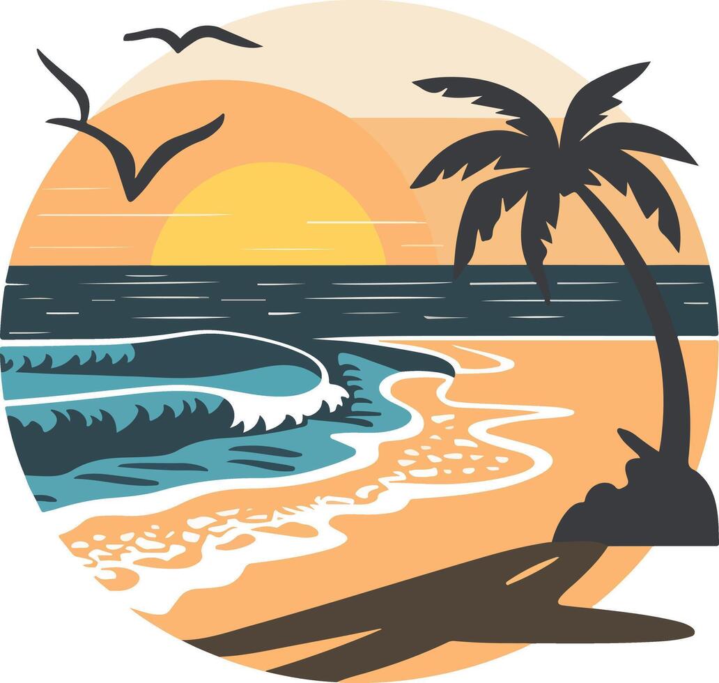 summer time in beach vector