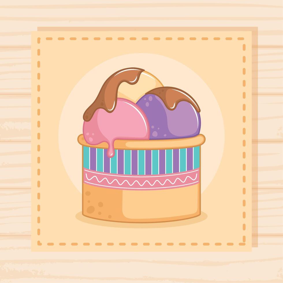 Pastry colored ice cream vector