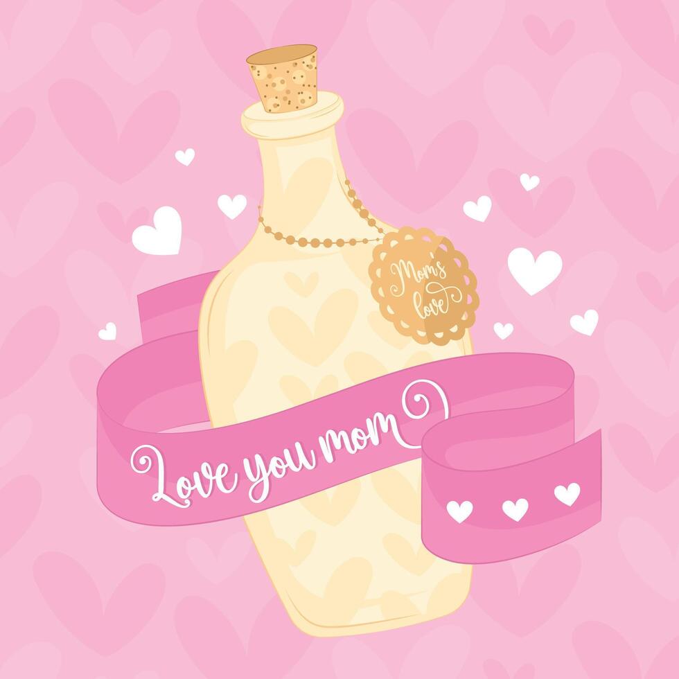 Happy mother day poster with potions vector