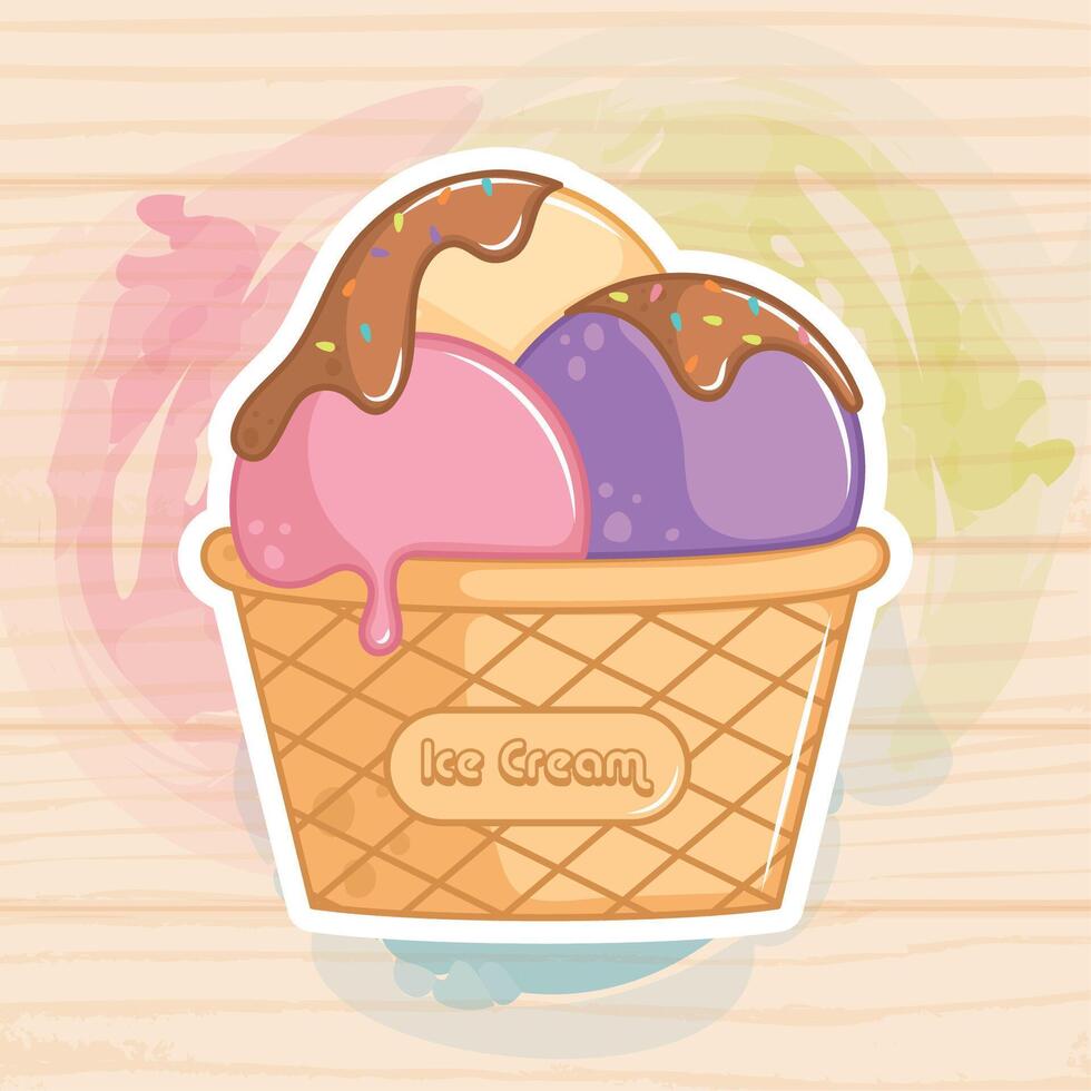 Pastry colored ice cream vector