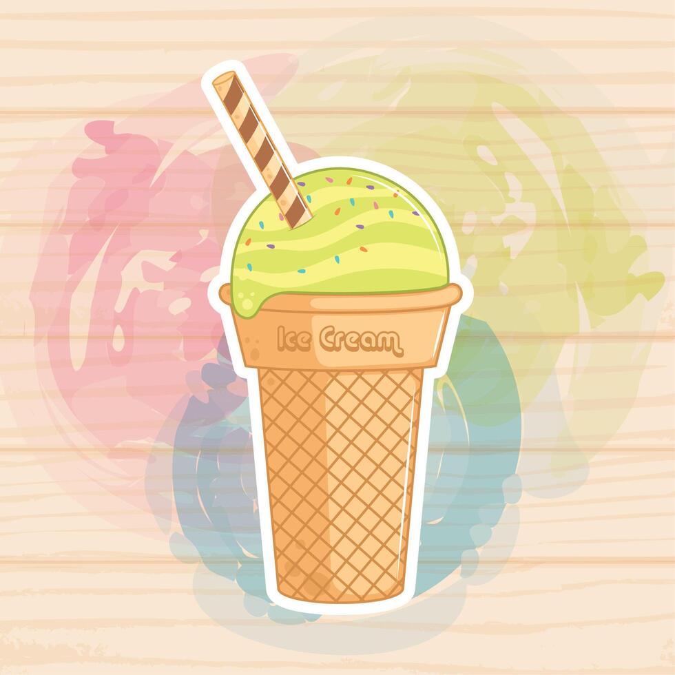 Pastelería de colores hielo crema vector