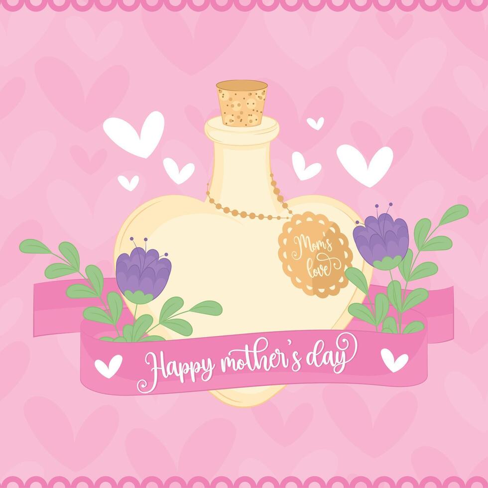 Happy mother day poster with potions vector