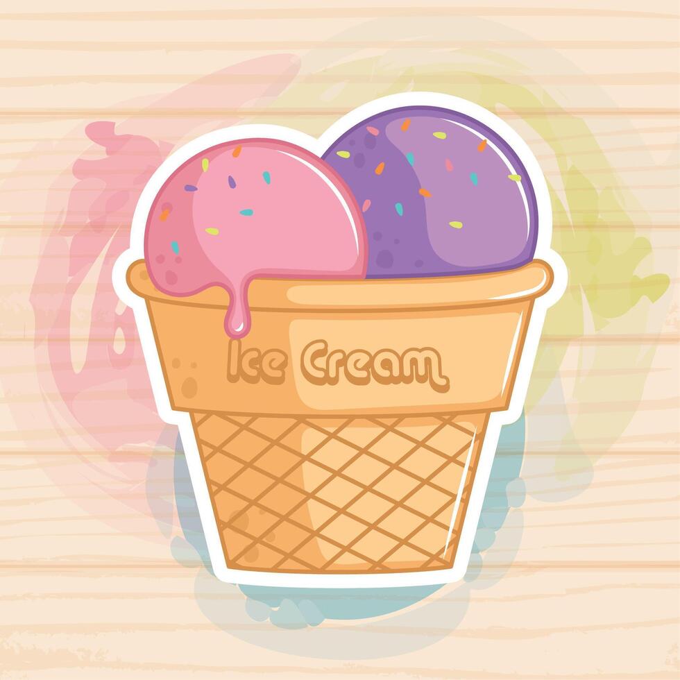 Pastry colored ice cream vector
