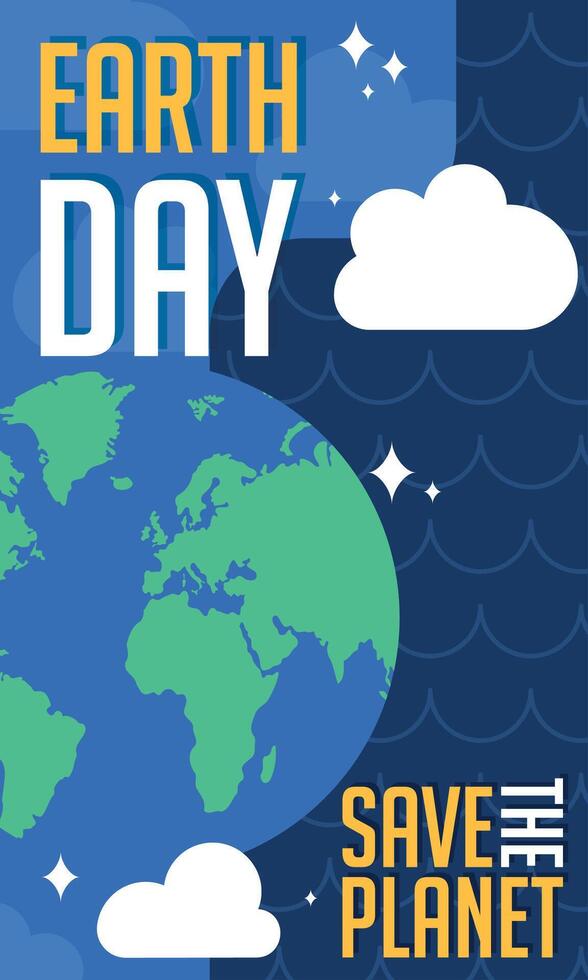 Geometric earth day card vector