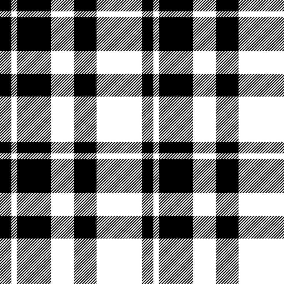 Plaid seamless pattern in black white. Check fabric texture. textile print. vector