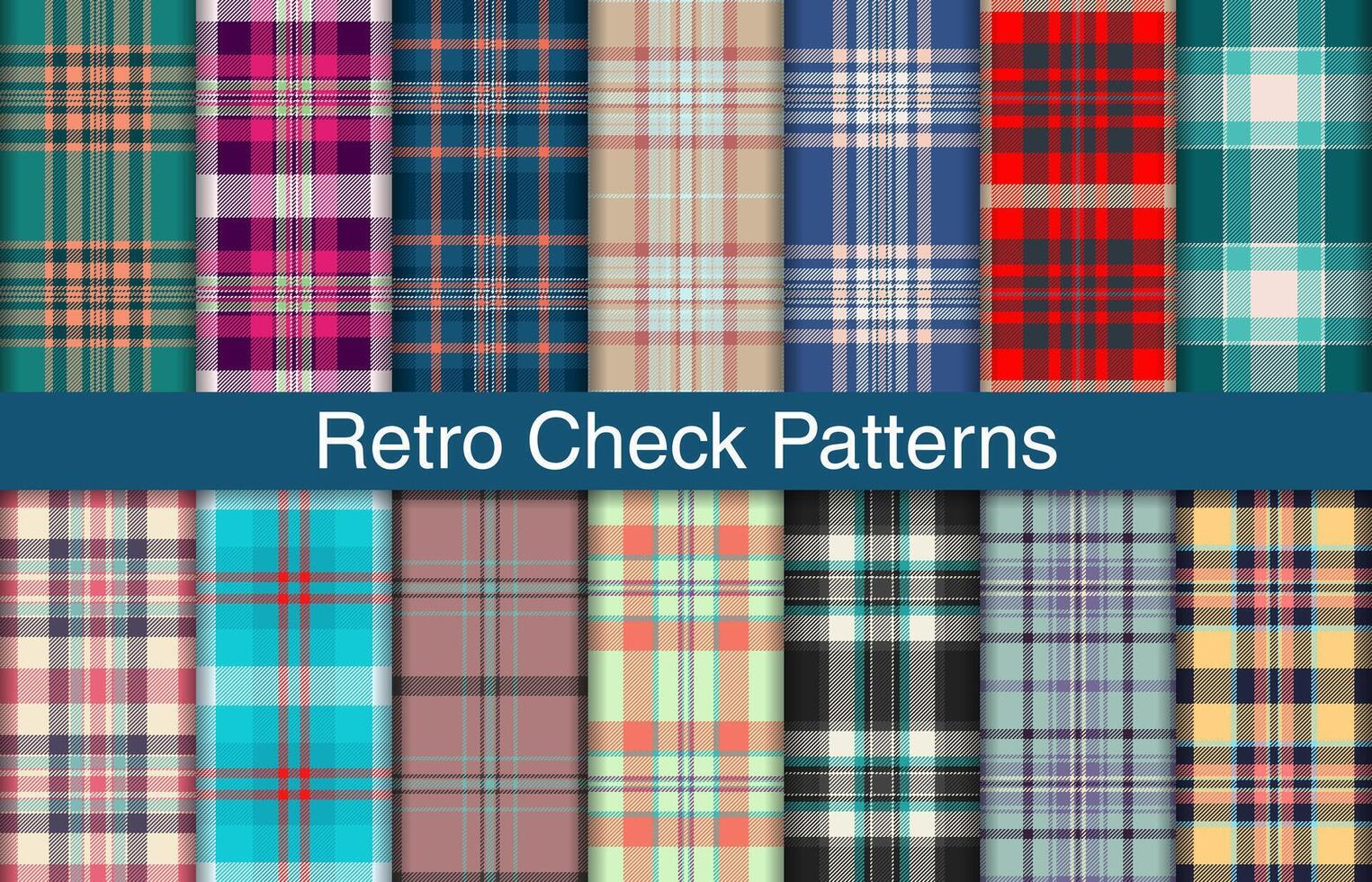 Retro plaid bundles, textile design, checkered fabric pattern for shirt, dress, suit, wrapping paper print, invitation and gift card. vector