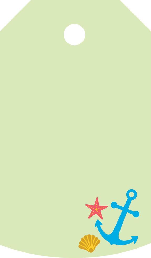 Tag with sea motif, summer design. vector