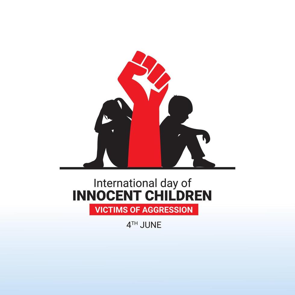 International Day of Innocent Children Victims of Aggression creative Template for background, banner, card, poster. Parents left the girl To stay home alone, world day against child labor concept vector
