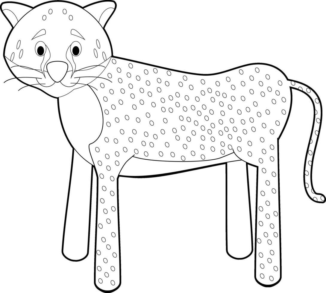 Easy Coloring Animals for Kids. Cheetah vector