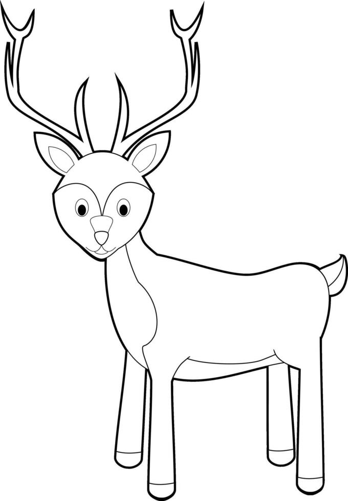 fácil colorante animales para niños. ciervo vector