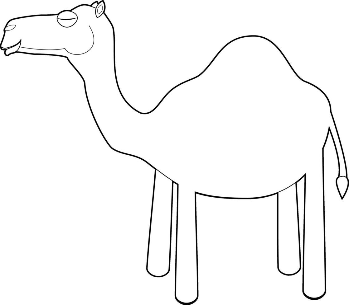 Easy Coloring Animals for Kids. Camel vector
