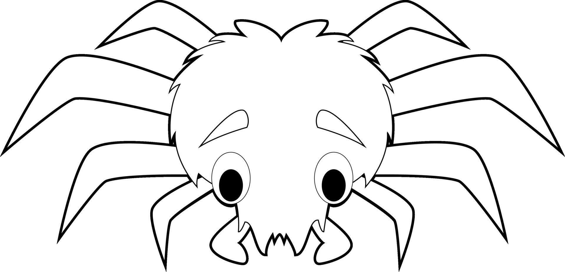 Easy Coloring Animals for Kids. Spider vector