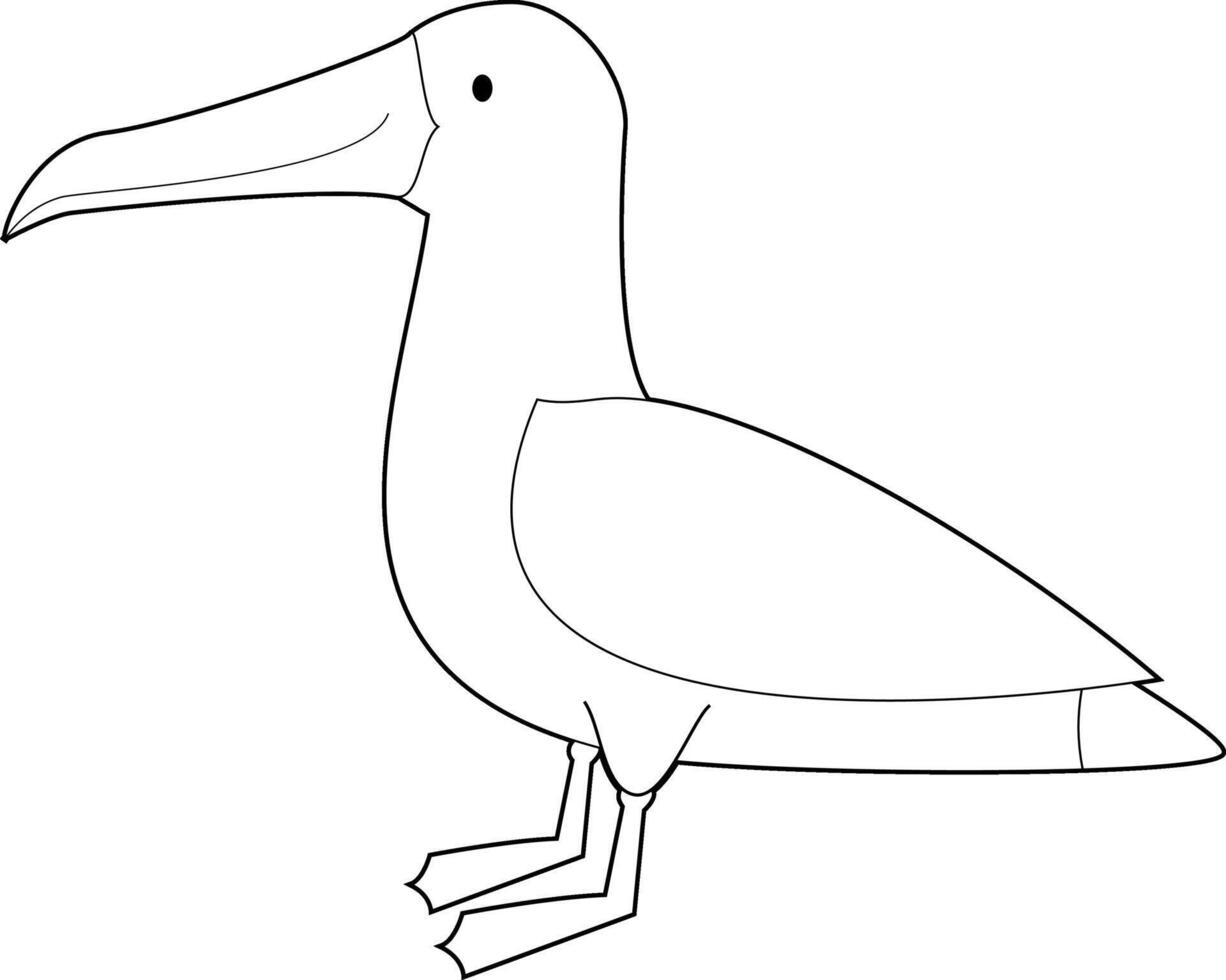 Easy Coloring Animals for Kids. Albatross vector