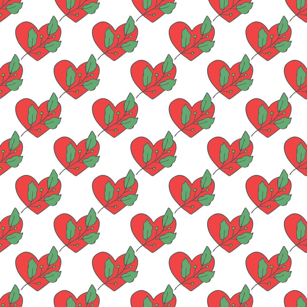 Seamless pattern with hand drawn heart doodle for decorative print, wrapping paper, greeting cards and fabric vector