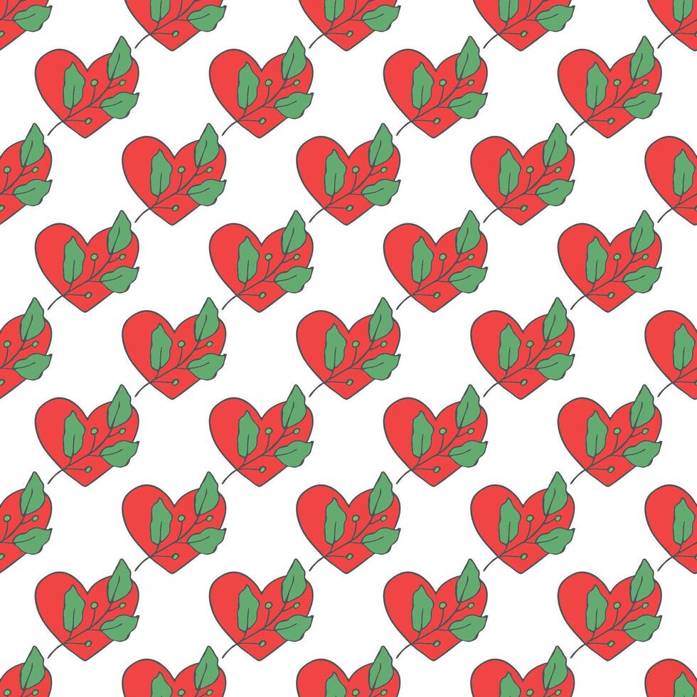 Seamless pattern with hand drawn heart doodle for decorative print, wrapping paper, greeting cards and fabric vector