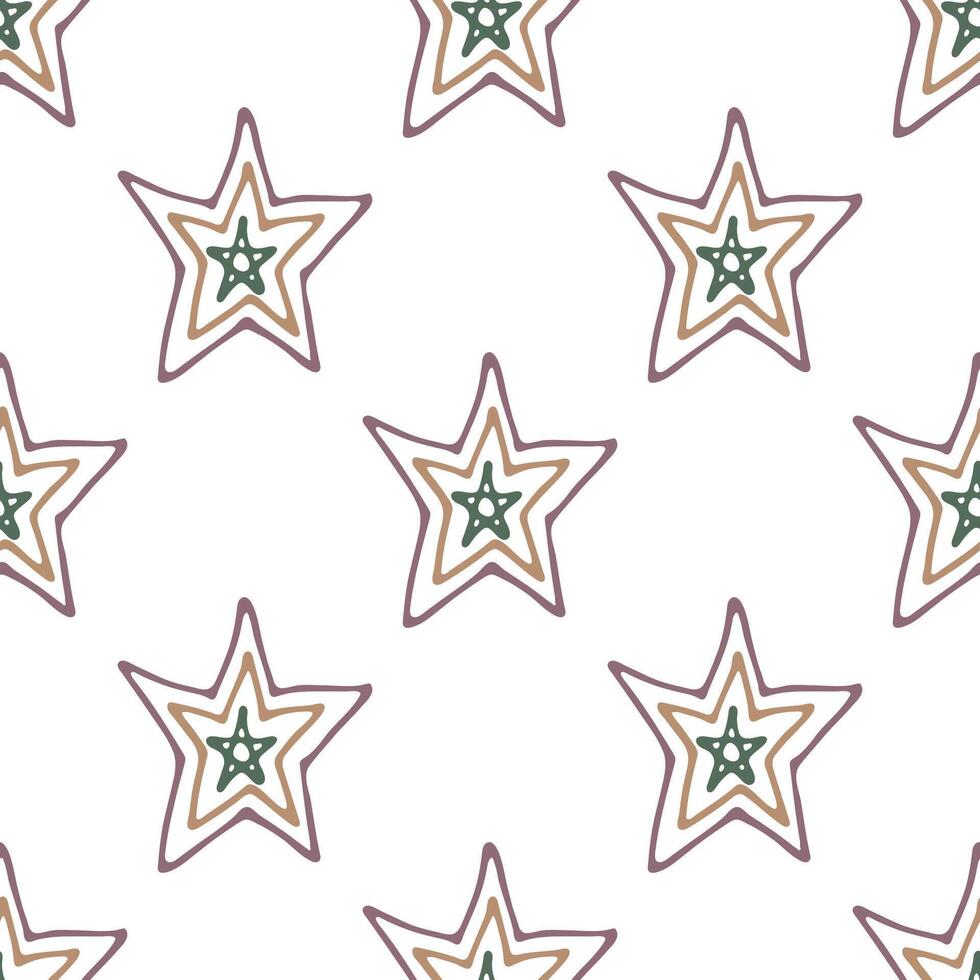 Seamless pattern with cute stars doodle for decorative print, wrapping paper, greeting cards, wallpaper and fabric vector