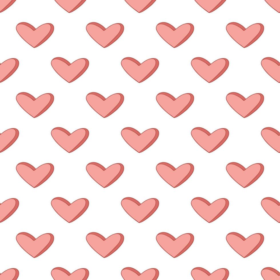 Seamless pattern with hand drawn heart doodle for decorative print, wrapping paper, greeting cards and fabric vector