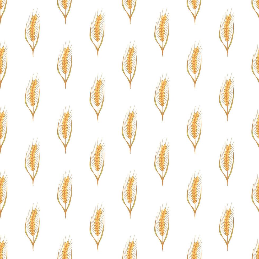 Seamless pattern with wheat doodle for decorative print, wrapping paper, greeting cards, wallpaper and fabric vector