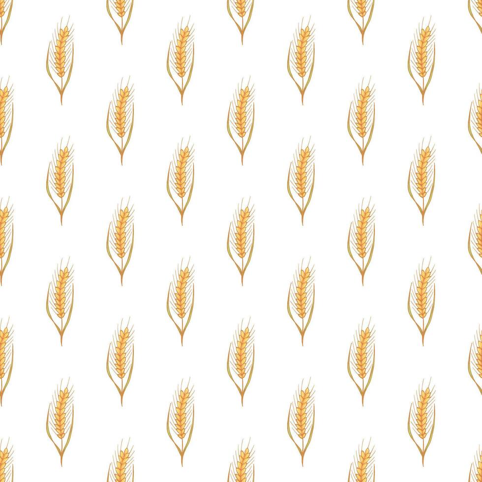 Seamless pattern with wheat doodle for decorative print, wrapping paper, greeting cards, wallpaper and fabric vector