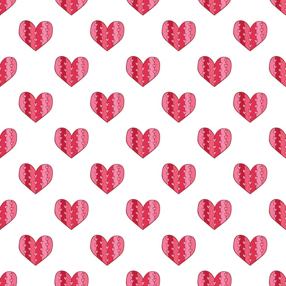 Seamless pattern with hand drawn heart doodle for decorative print, wrapping paper, greeting cards and fabric vector