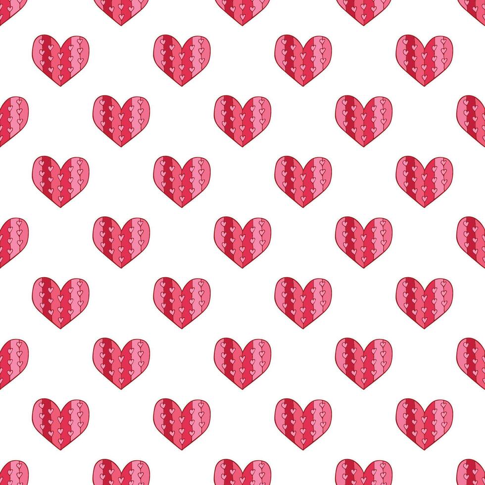 Seamless pattern with hand drawn heart doodle for decorative print, wrapping paper, greeting cards and fabric vector