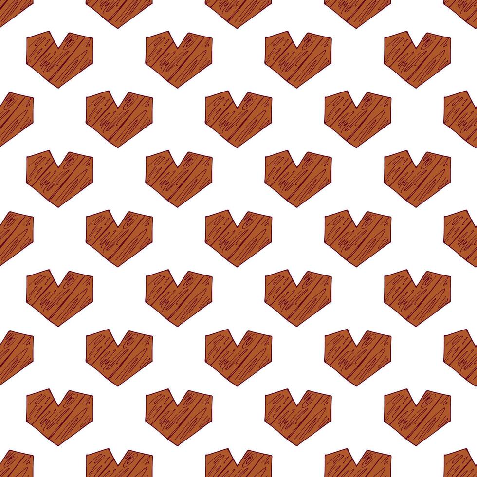 Seamless pattern with hand drawn heart doodle for decorative print, wrapping paper, greeting cards and fabric vector