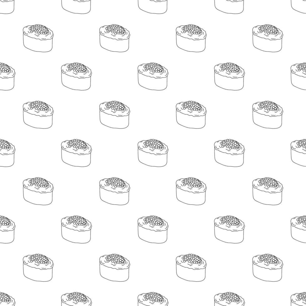 Seamless pattern with sushi for decorative print, wrapping paper, menu, wallpaper and fabric vector