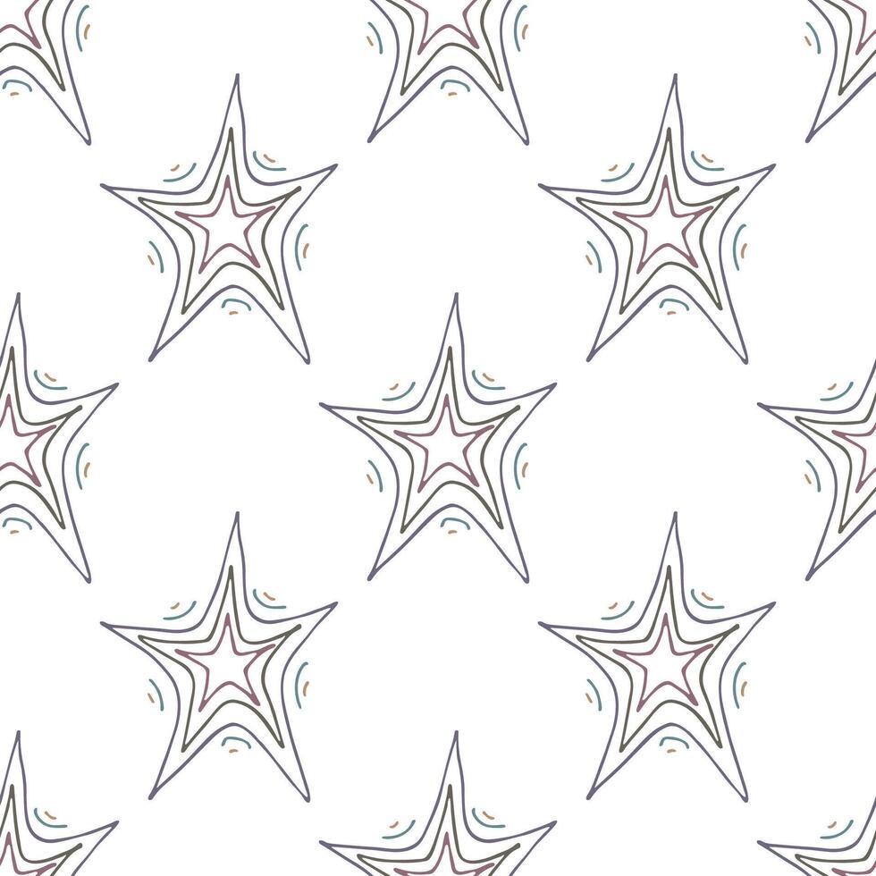 Seamless pattern with cute stars doodle for decorative print, wrapping paper, greeting cards, wallpaper and fabric vector