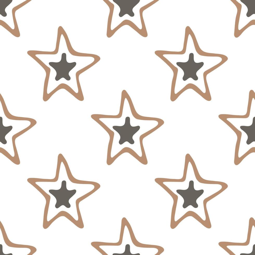 Seamless pattern with cute stars doodle for decorative print, wrapping paper, greeting cards, wallpaper and fabric vector