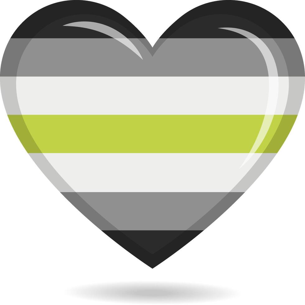 Agender pride flag in heart shape illustration vector