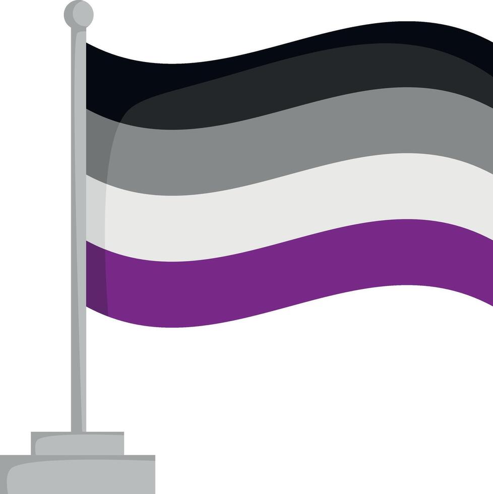 Asexual pride flag isolated on white background Illustration vector