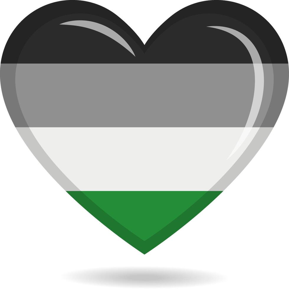 Androphilia pride flag in heart shape illustration vector