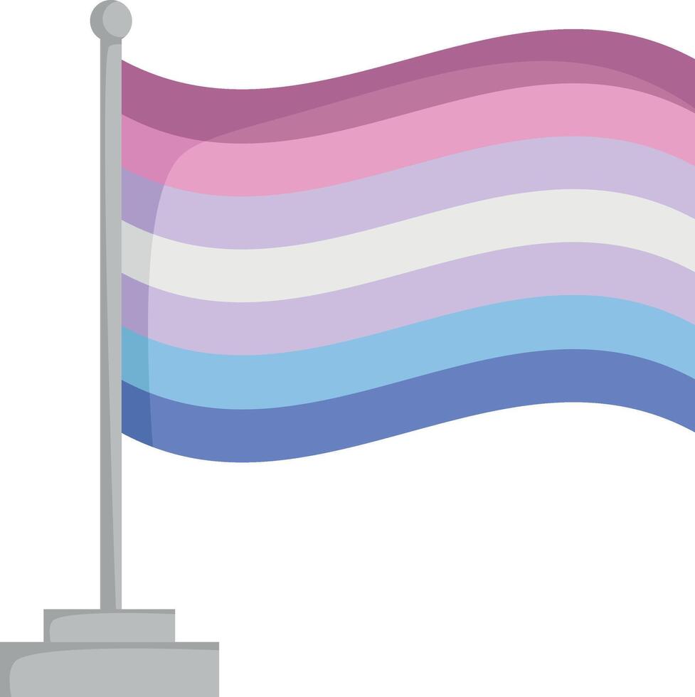 Bigender pride flag isolated on white background Illustration vector