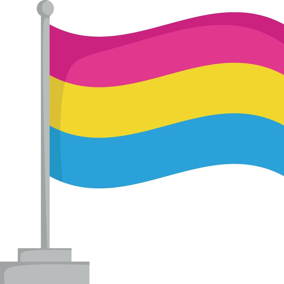 Pansexual pride flag isolated on white background Illustration vector