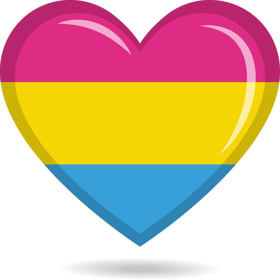 pansexual orgullo bandera en corazón forma ilustración vector