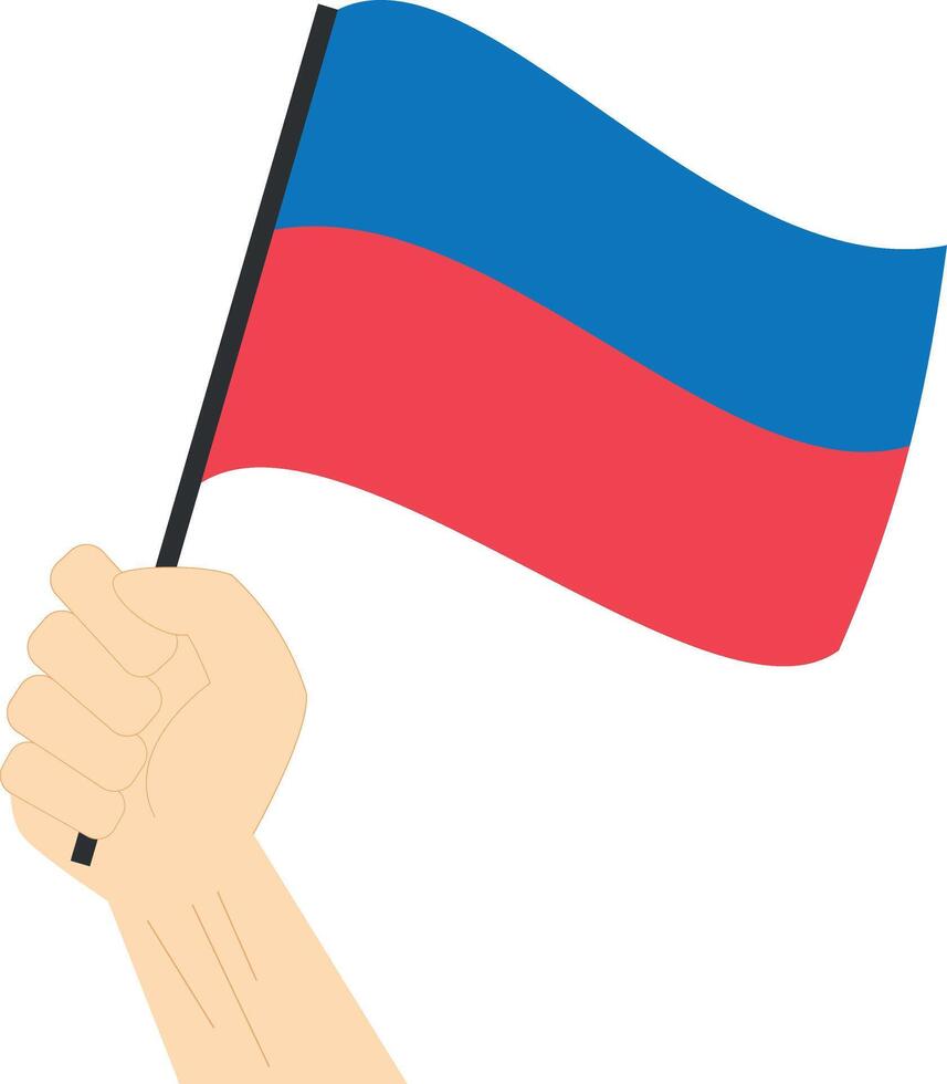 Hand holding and rising the maritime flag to represent the letter E Illustration vector