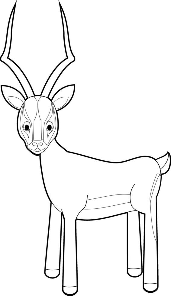 fácil colorante animales para niños. impala vector