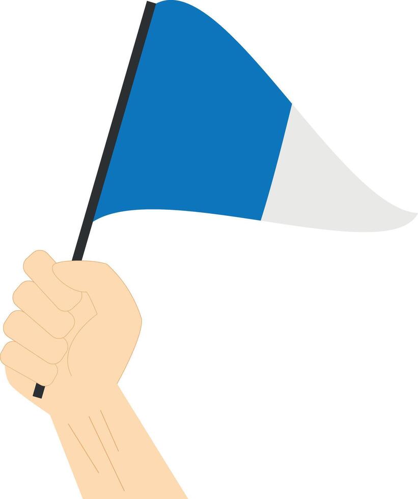 mano participación y levantamiento el auxiliar marítimo bandera reemplazo número 2 ilustración vector