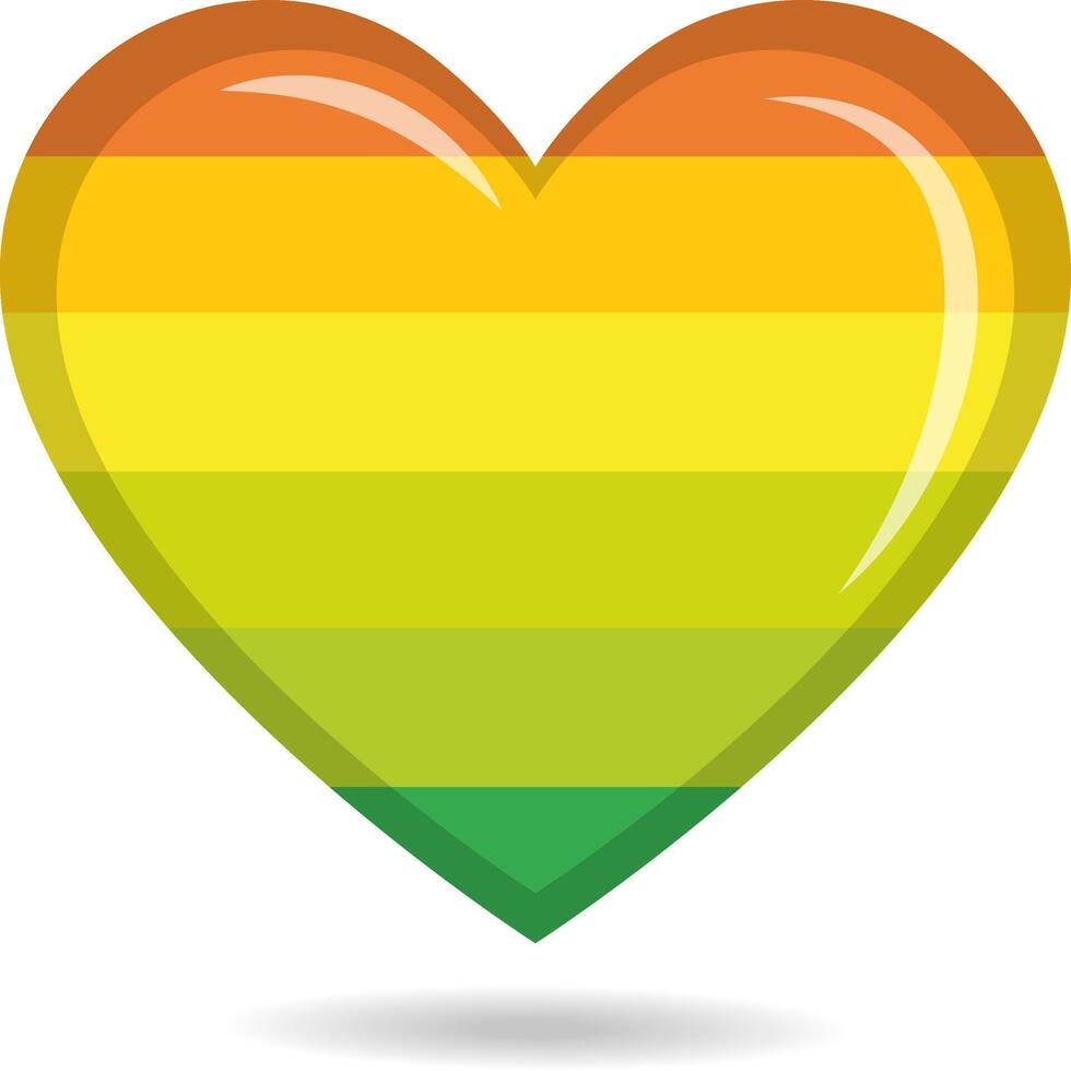 Hermaphrodite pride flag in heart shape illustration vector