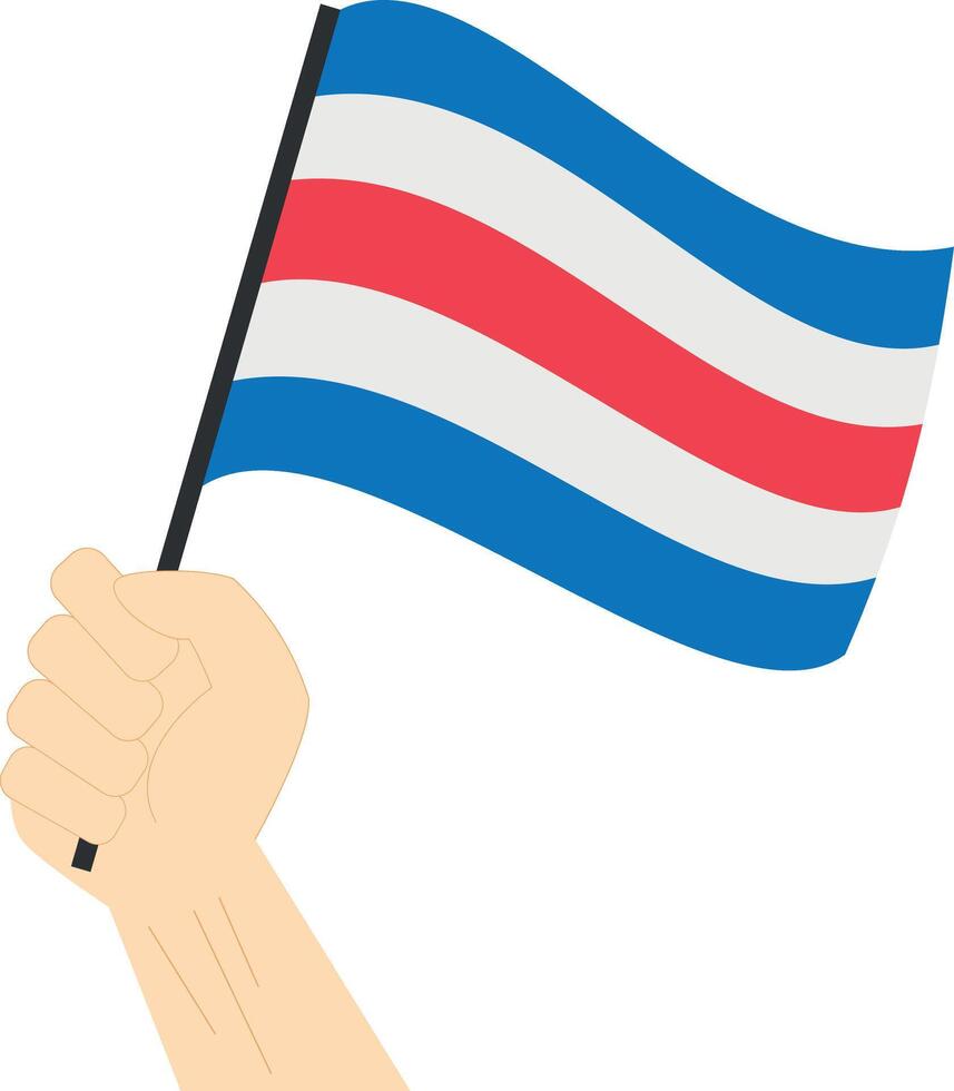 Hand holding and rising the maritime flag to represent the letter C Illustration vector