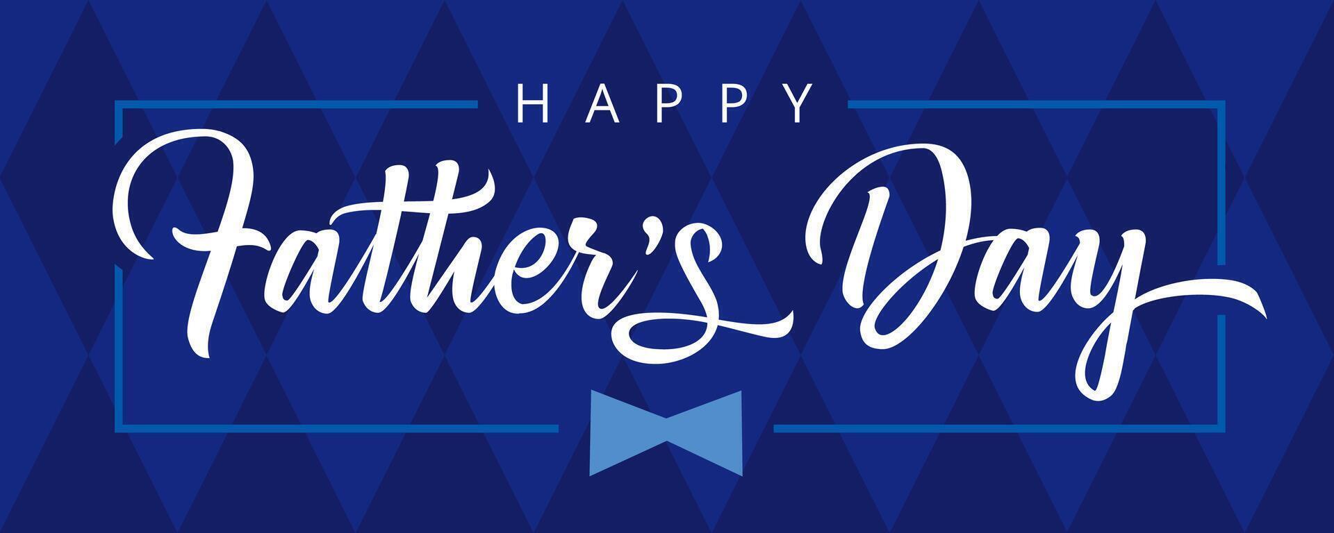 Happy Father's Day postcard template with geometric background. Horizontal banner. Web button vector