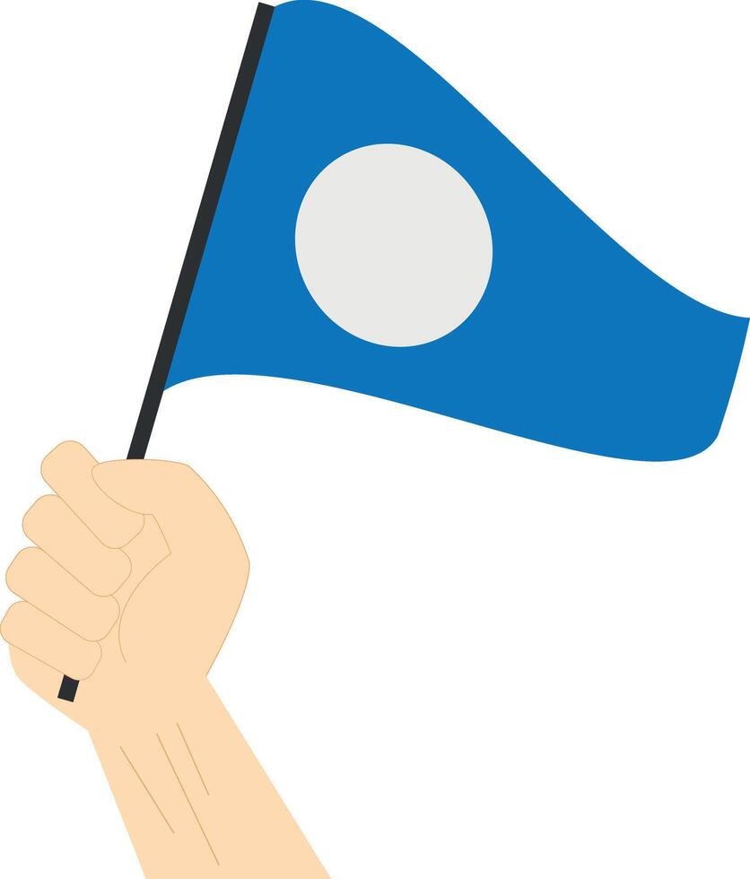 Hand holding and rising the maritime flag to represent the number Two Illustration vector